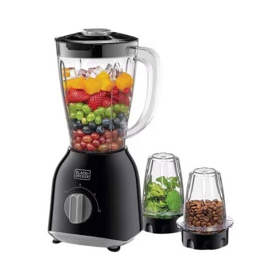 Black+Decker Electric Blender with 2 Mills - 400W / 1.5L / Stainless Steel