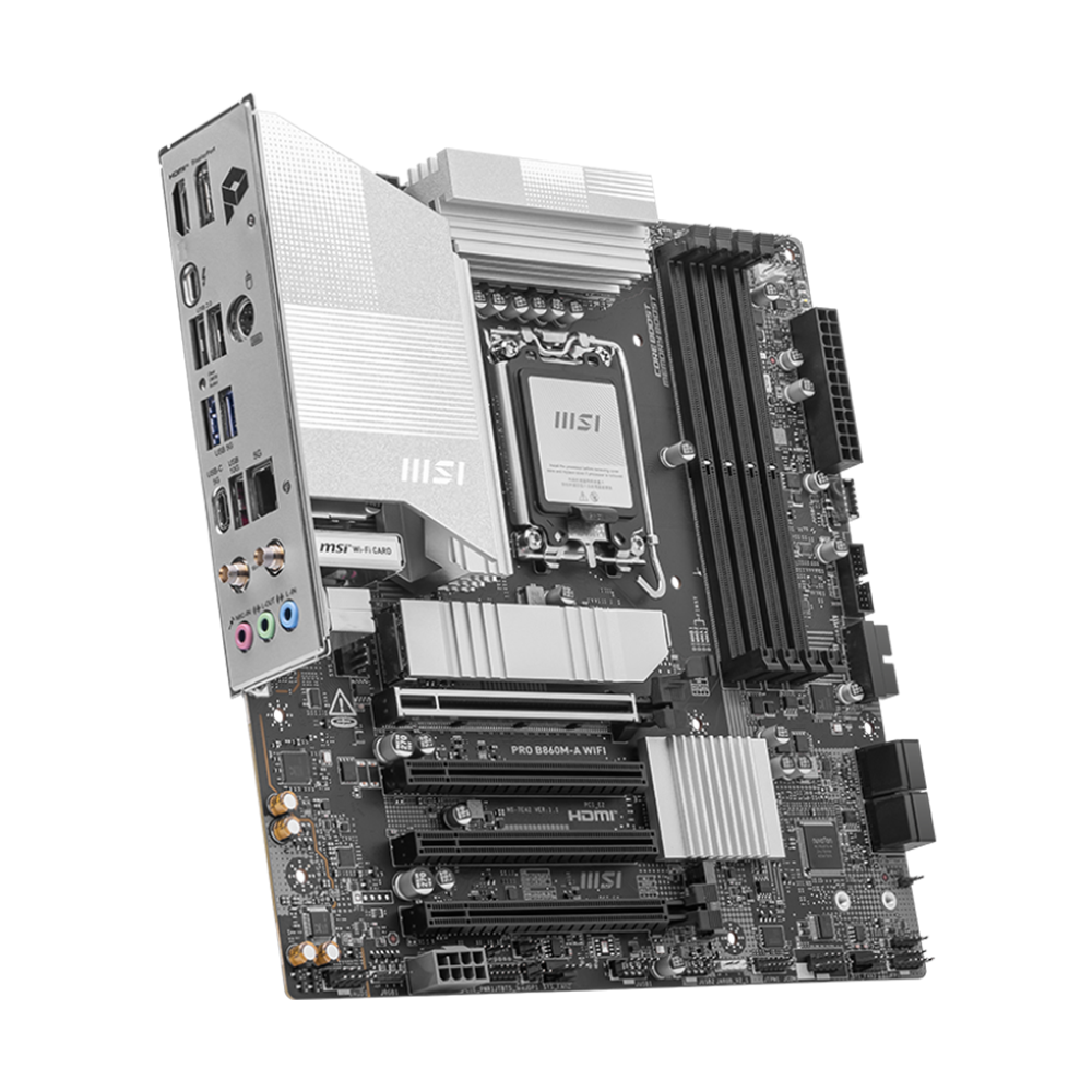 MSI PRO B860M-A Motherboard - DDR5 / Wi-Fi / Bluetooth / HDMI / DisplayPort / USB - Black