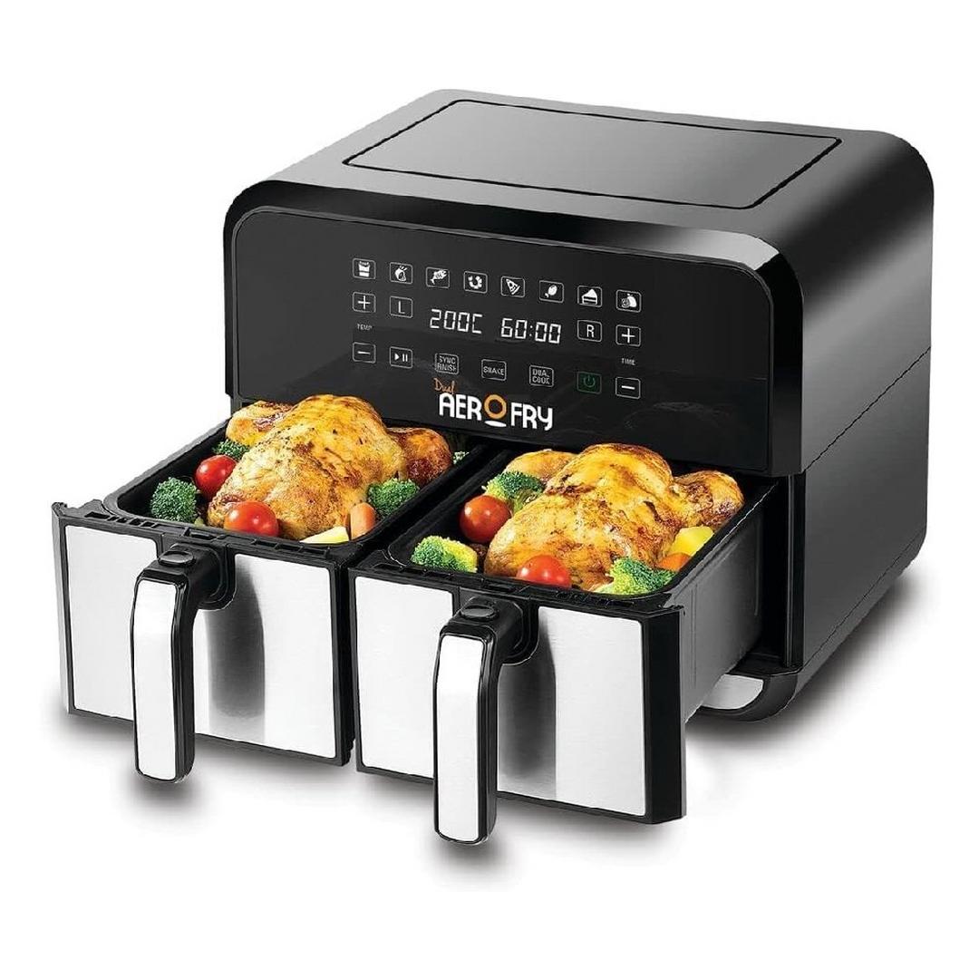 Black+Decker Dual Air Fryer - 1700W / 8 Liter / Black