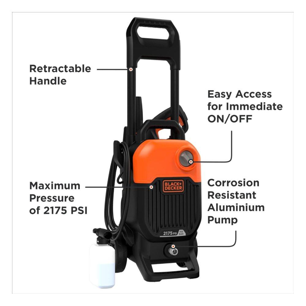 Black+Decker Pressure Washer - 200W 150 Bar / 2100 PSI