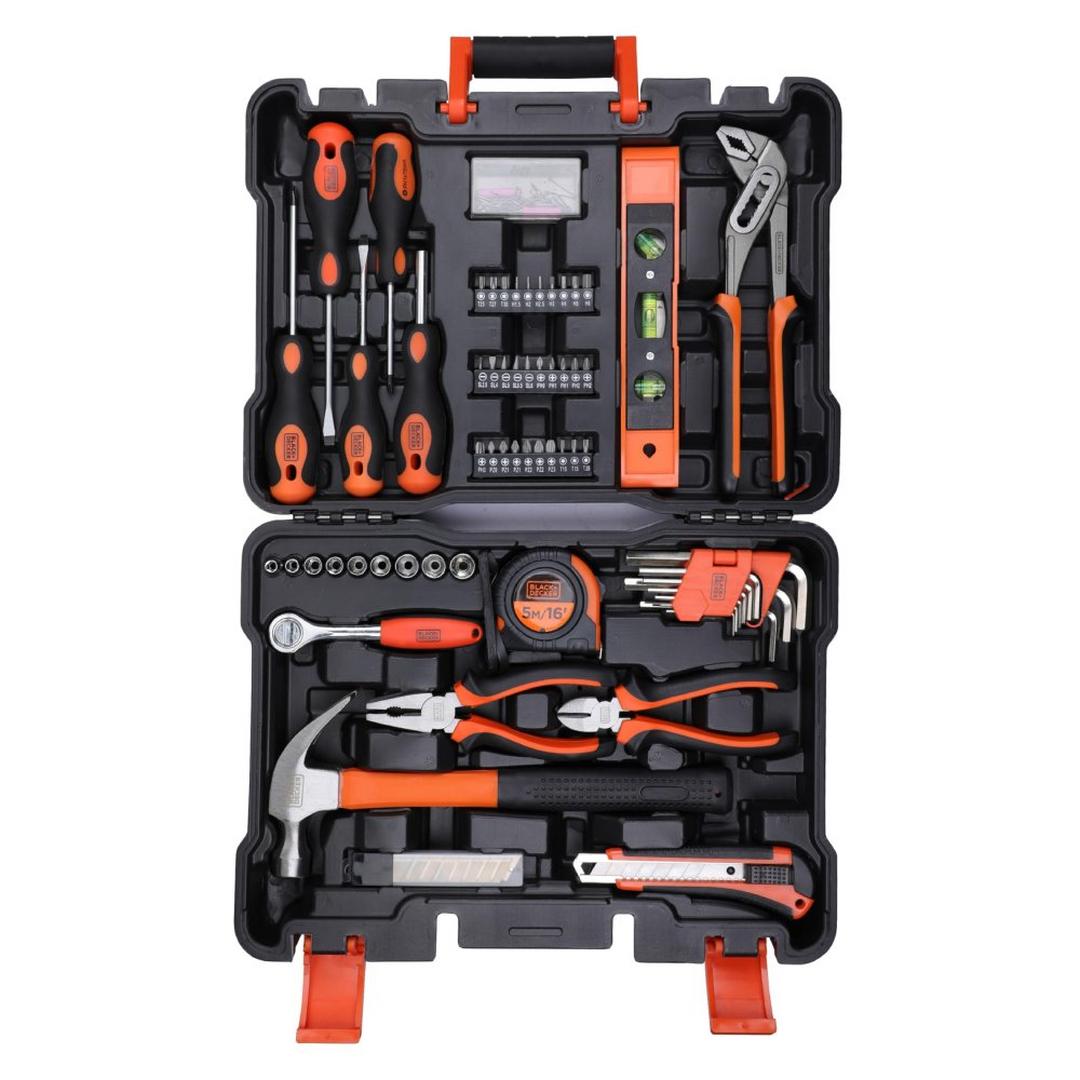 Black+Decker 154 Pieces Hand Tool Kit For Home And Office Use - Orange/Black