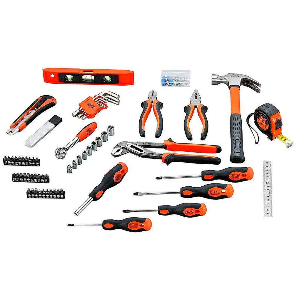 Black+Decker 154 Pieces Hand Tool Kit For Home And Office Use - Orange/Black