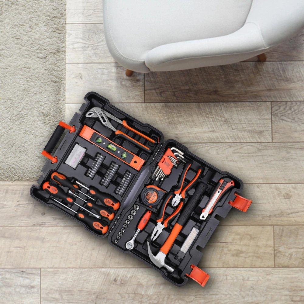 Black+Decker 154 Pieces Hand Tool Kit For Home And Office Use - Orange/Black