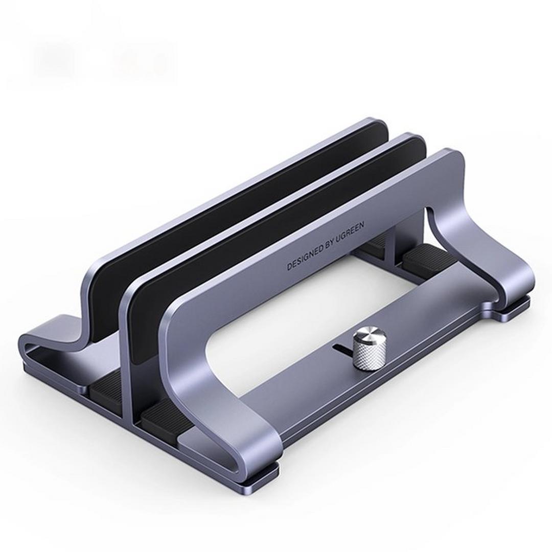 UGREEN Aluminum Vertical Stand Dual-Slot For 2 Laptops - Silver
