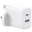 UGREEN UK 2-Port Fast Charger - 20W / USB-C / USB-A / White
