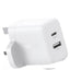 UGREEN UK 2-Port Fast Charger - 20W / USB-C / USB-A / White
