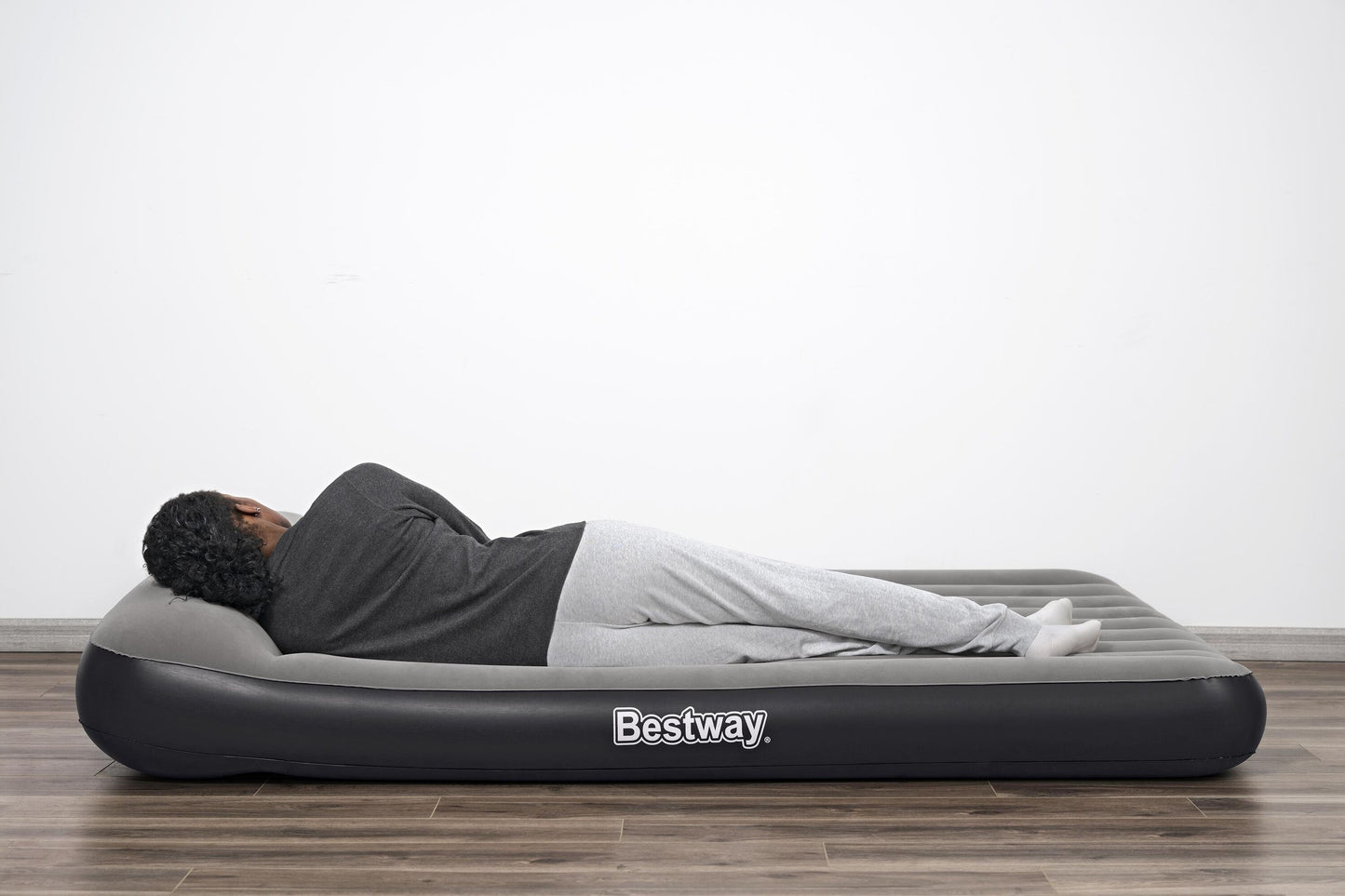 Bestway 2.03m x 1.52m x 30cm tritech air mattress queen built-in usb pump (air mattress, repair patch, with built-in pump(5v-2a))