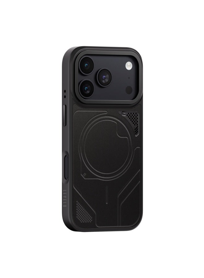 Levelo OPAL MagSafe Hybrid Armor Case For Apple iPhone 18 Pro Max - Black