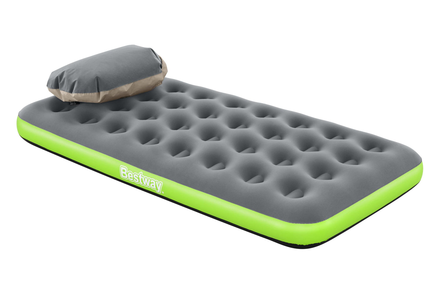 Bestway 1.88m x 99cm x 22cm roll & relax air mattress twin (contents:air mattress, repair patch, pocket bag)