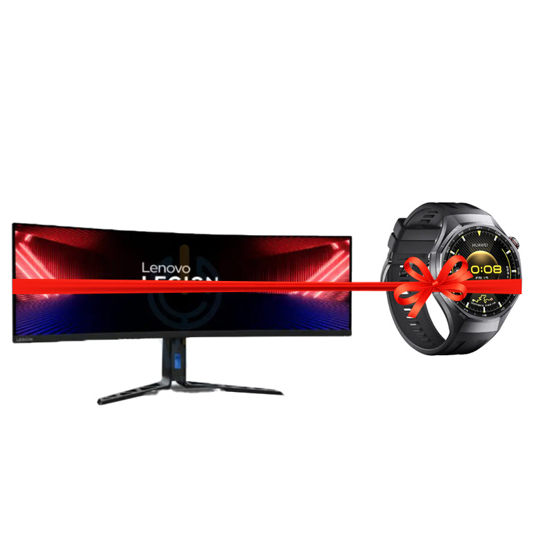 Lenovo Legion R45w-30 - 44.5" Dual QHD Curved / 1ms / Up to 170Hz / USB / HDMI 2.1 / LAN / Speaker / Eyesafe / Black - Gaming Monitor - With Huawei GT6 Pro Smart Watch FREE