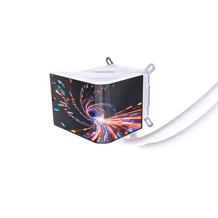 Twisted Minds ThunderFlow 360mm Liquid CPU Cooler with 6.6" Smart IPS Display - White