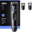 Braun Series 3 Beard Trimmer, +3 Styling Devices, Extremely Sharp Blade, 50 Minutes Running Time, 40 Length Settings, Bt3520, Black/Blue