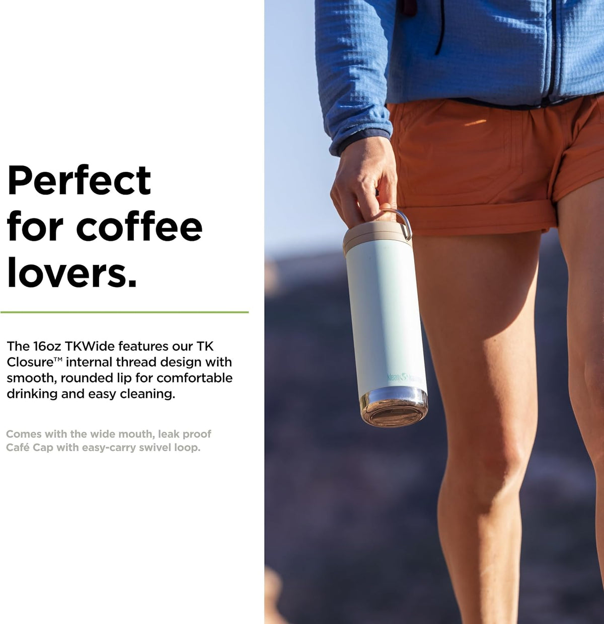 Klean Kanteen TkWide Insulated Bottle 473Ml With Cafe Cap - Tofu