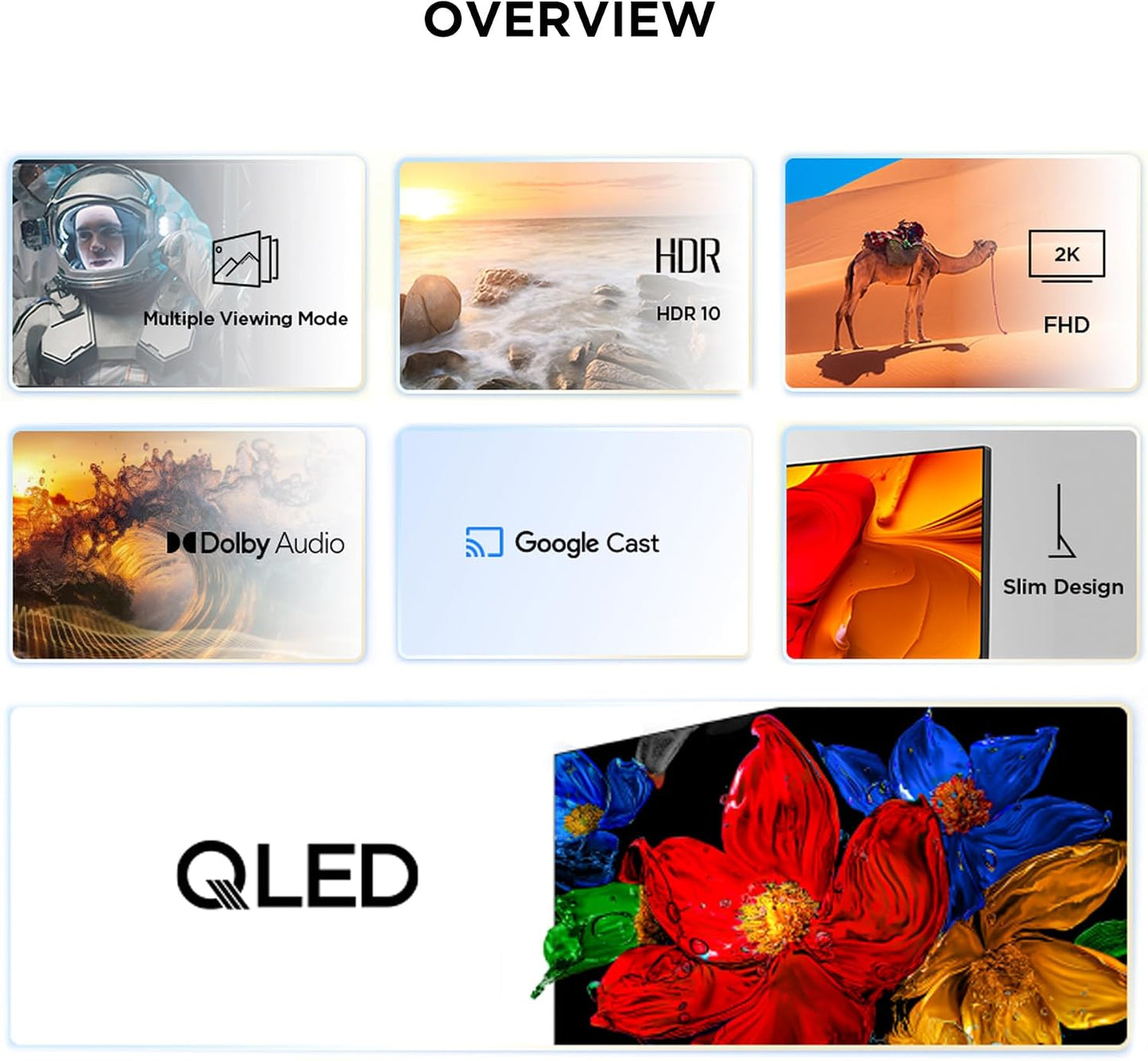 TCL 32S5K Television 32 Inch Smart TV QLED HDR 10 Google TV, Dolby Audio, Game Mode, Multiple Eye Care with Slim Design
