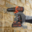 Black+Decker Cordless Hammer Drill - 18V / 1.5Ah / 21,000 BPM / Orange