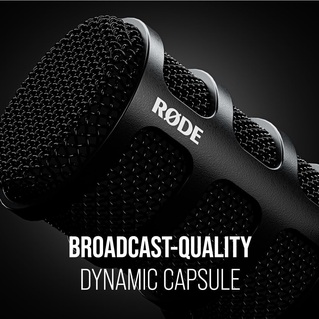 RODE PodMic USB Versatile Dynamic Broadcast Microphone - Black