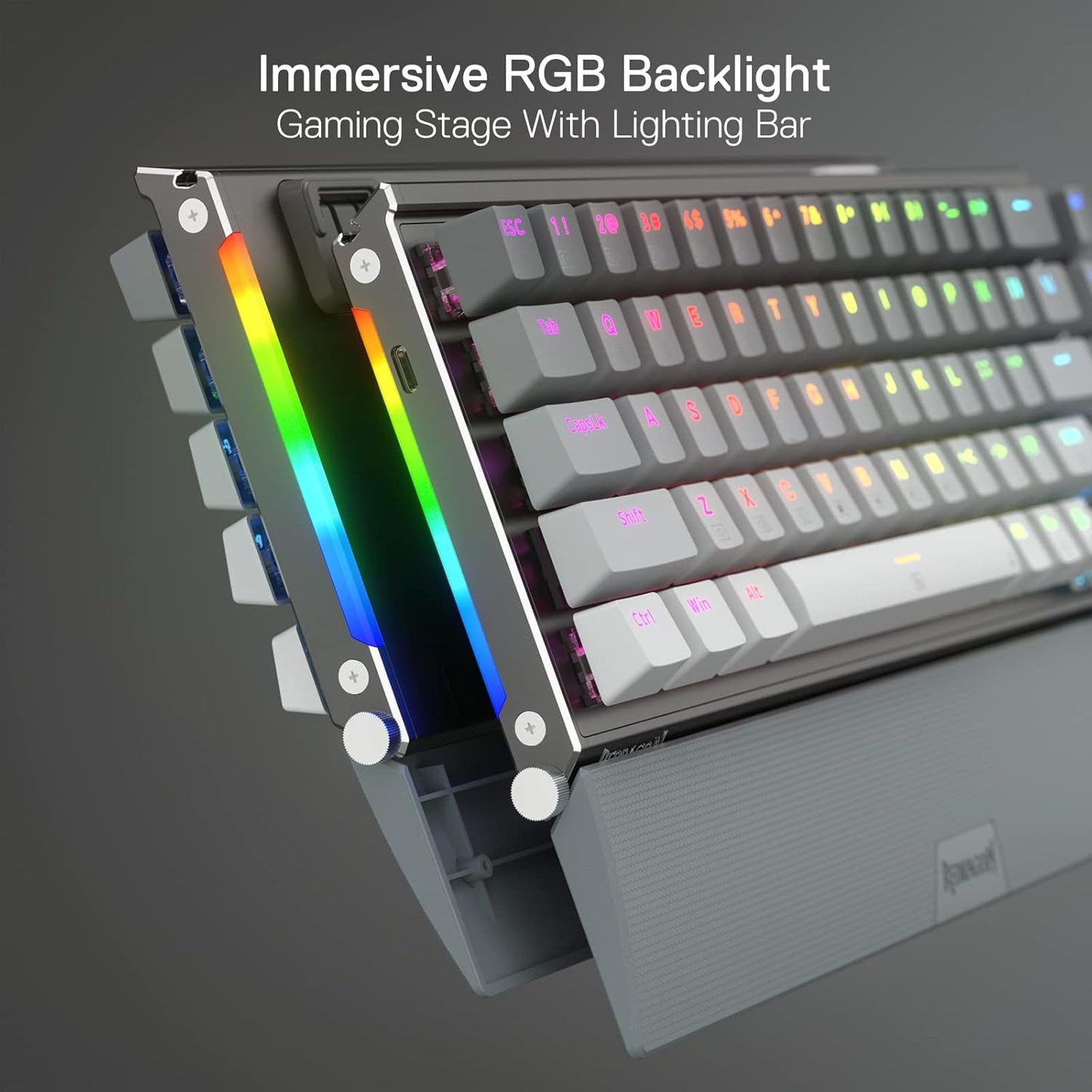 Redragon K641 PRO 65% Aluminum RGB Mechanical Gaming Keyboard - Grey