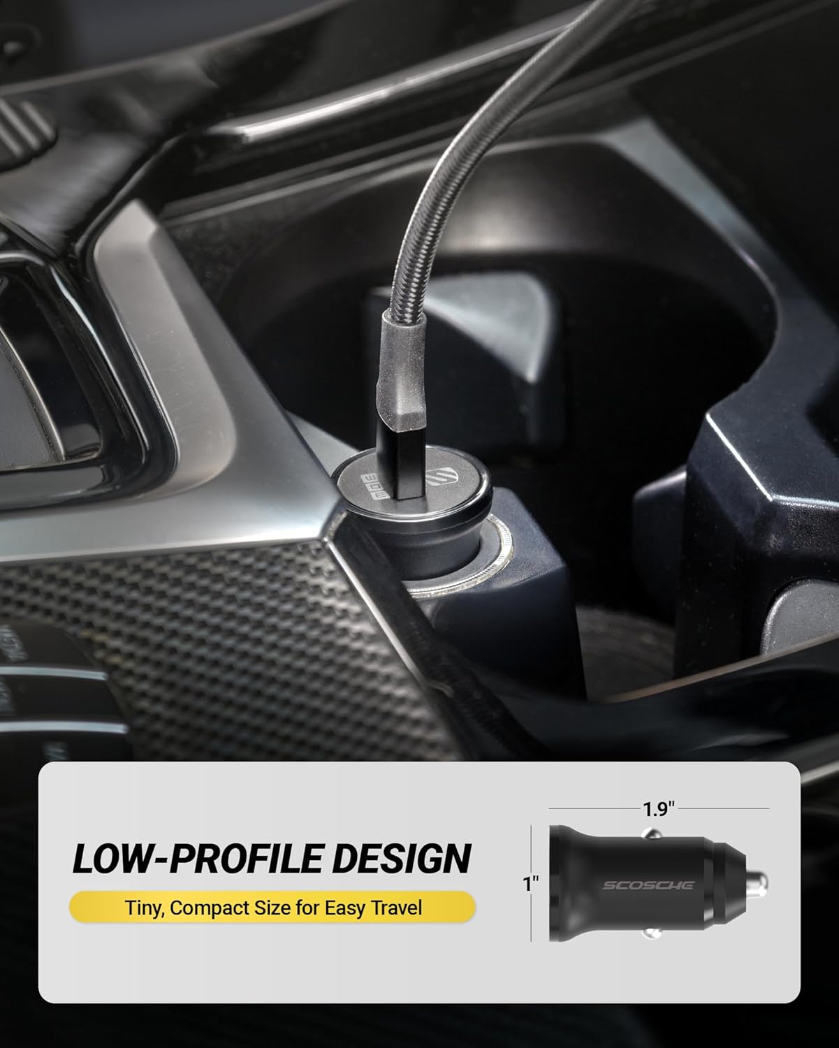 Scosche SCPDC30LC PowerVolt USB-C Car Charger - 30W  / Black