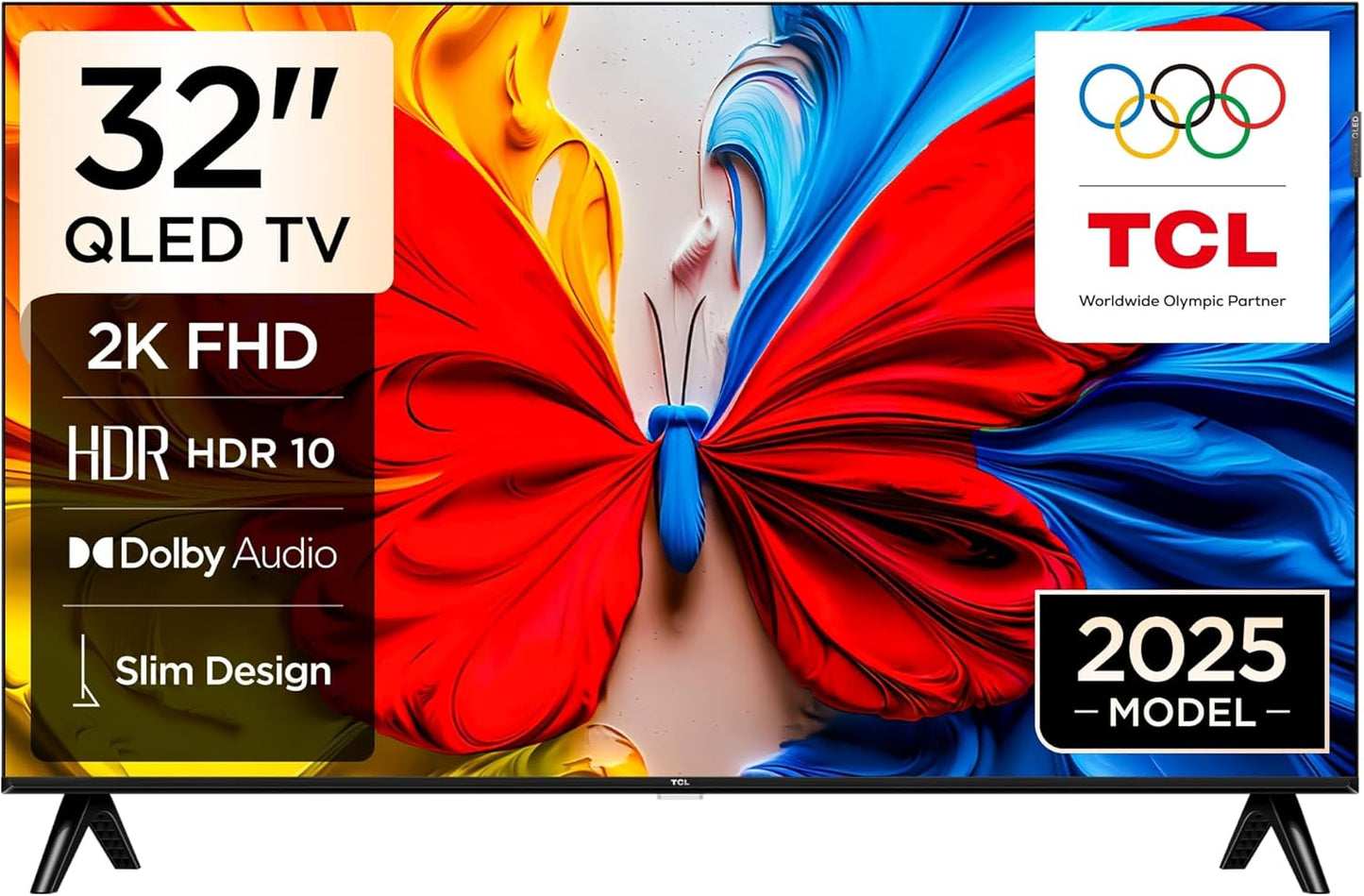 TCL 32S5K Television 32 Inch Smart TV QLED HDR 10 Google TV, Dolby Audio, Game Mode, Multiple Eye Care with Slim Design