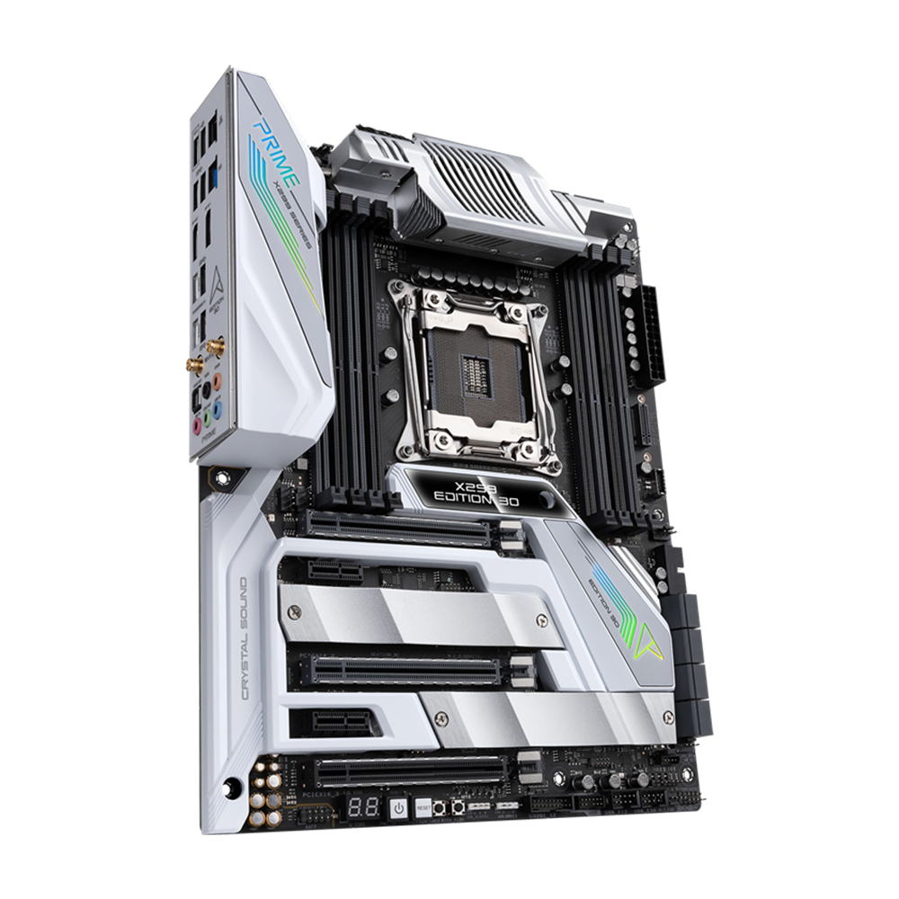 ASUS PRIME X299 Edition 30 Motherboard - DDR4 / Wi-fi / Bluetooth / Ethernet / USB - White