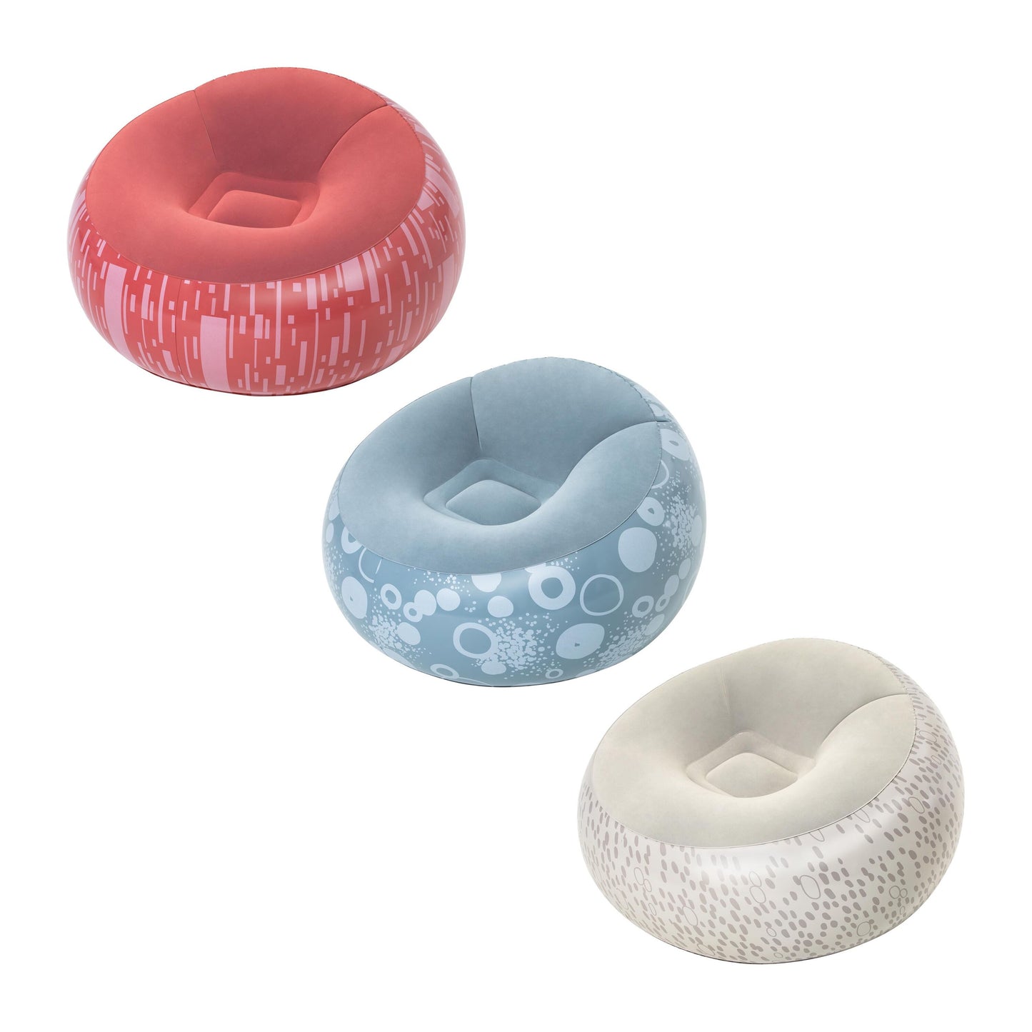 Bestway 1.12m x 1.12m x 66cm inflate-a-chair air chair (contents:chair, repair patch, 3 assorted colors)