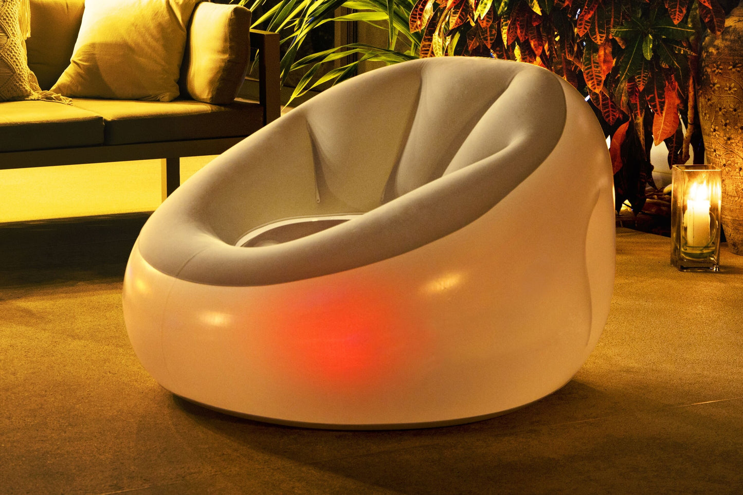 Bestway 1.02m x 97cm x 71cm inflate-a-chair led air chair (contents:chair, repair patch.)