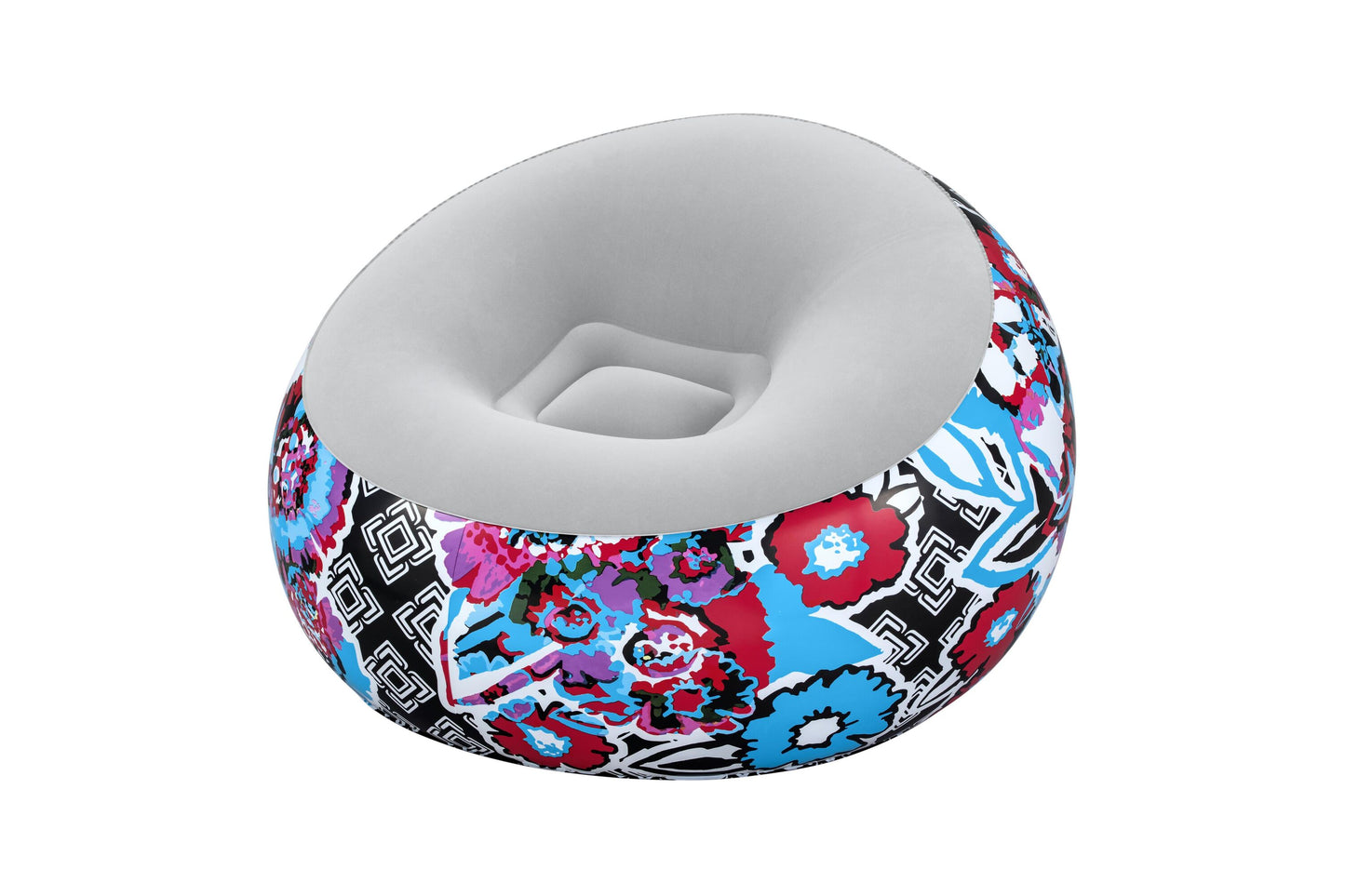 Bestway 1.12m x 1.12m x 66cm inflate-a-chair floral air chair (contents:chair, repair patch,)