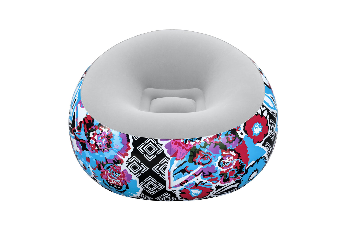 Bestway 1.12m x 1.12m x 66cm inflate-a-chair floral air chair (contents:chair, repair patch,)
