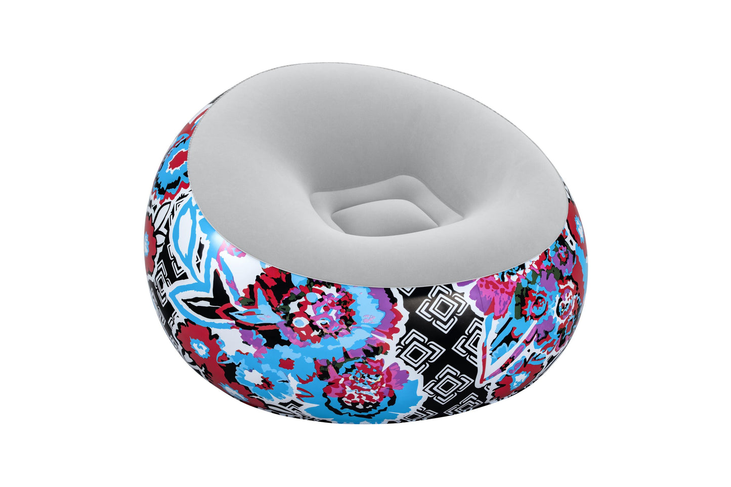 Bestway 1.12m x 1.12m x 66cm inflate-a-chair floral air chair (contents:chair, repair patch,)