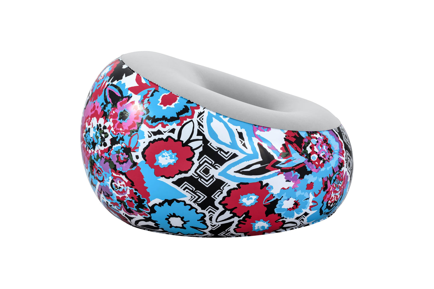 Bestway 1.12m x 1.12m x 66cm inflate-a-chair floral air chair (contents:chair, repair patch,)