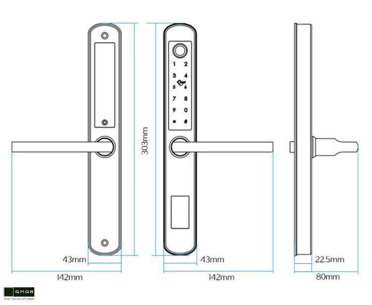 Gopeta TTLock Aluminum Door Lock - Silver