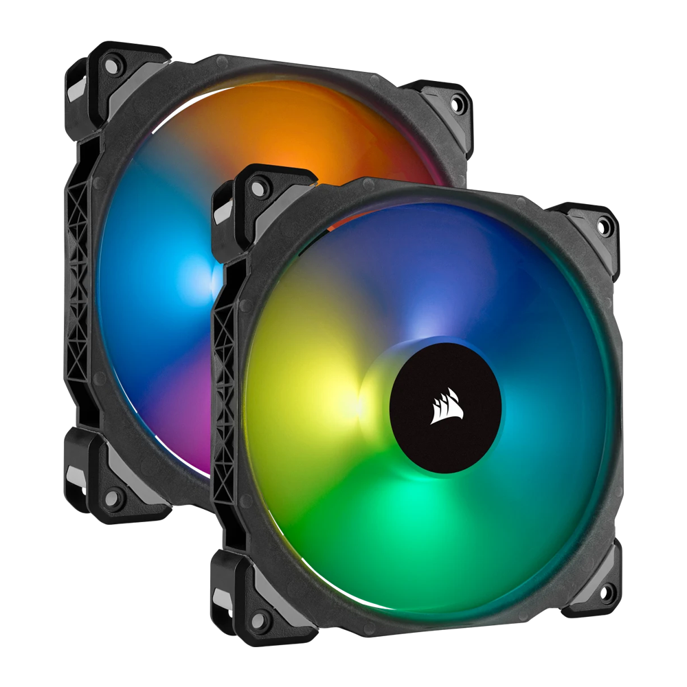 CORSAIR ML140 PRO RGB LED PWM Premium Magnetic Levitation Fan Twin Fan Pack - 140mm / Black