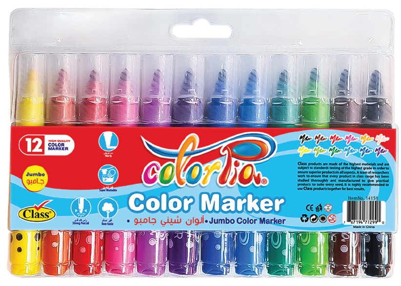 Class Colorpia Jumbo Color Marker - 12 Pieces