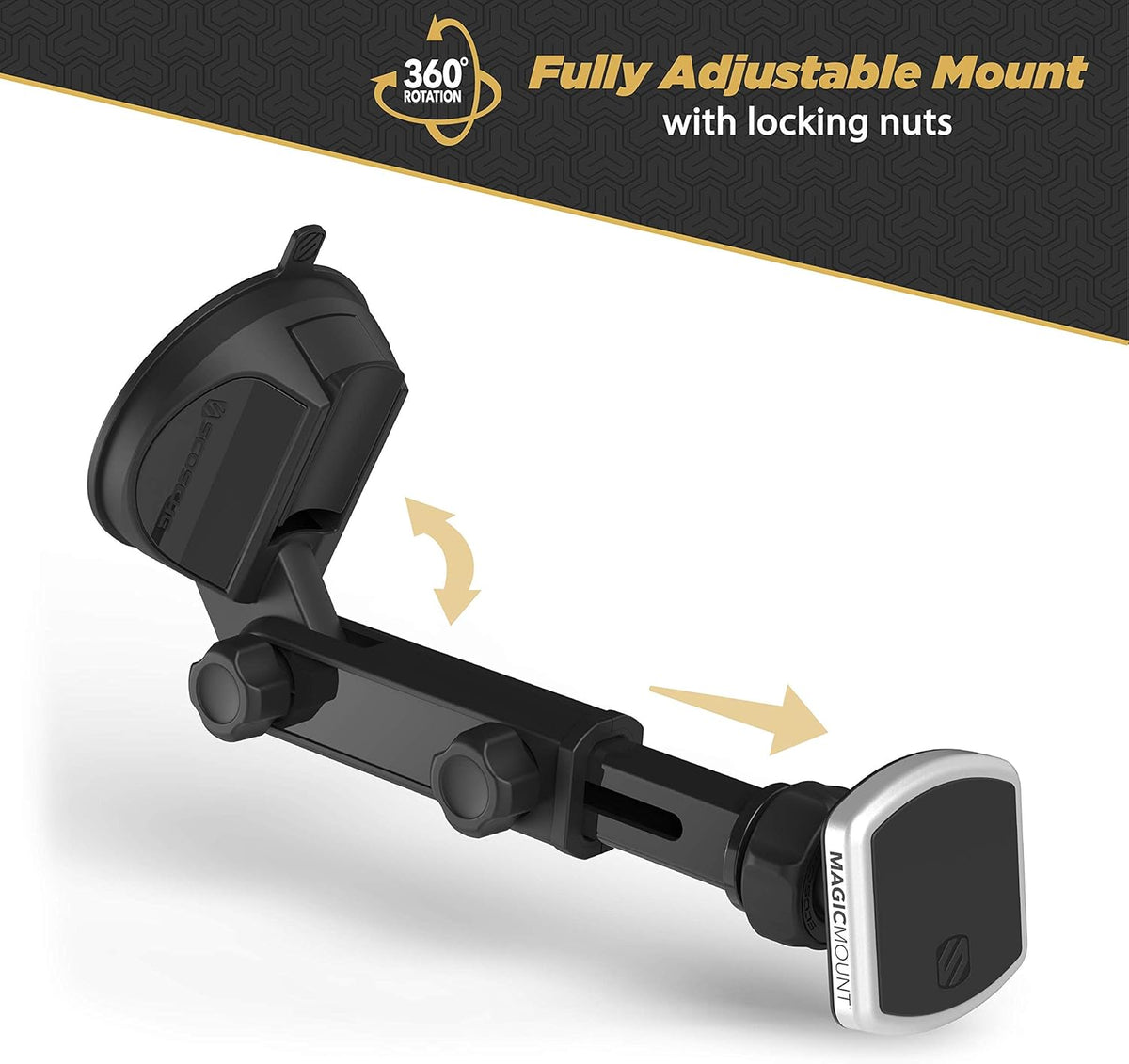 Scosche MagicMount Pro Extendo Magnetic Phone Holder - Black/Silver