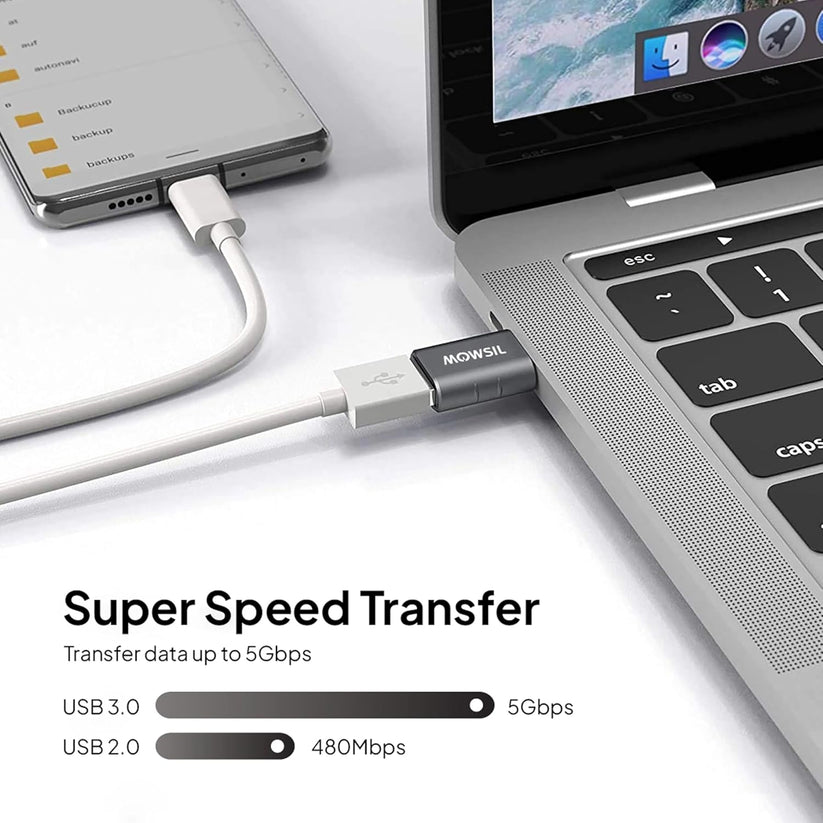 Mowsil USB-C to USB-A OTG Adapter - 5Gbps / Gray