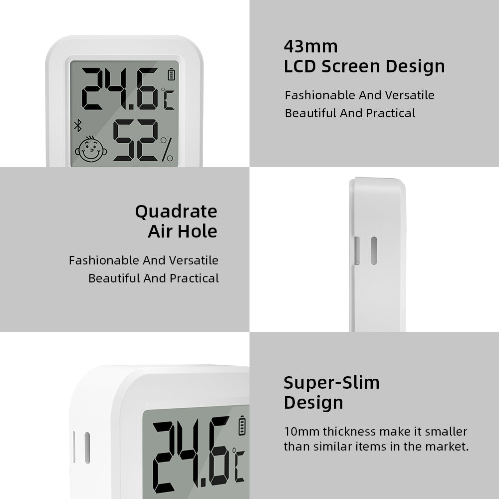 Gopeta WL-THB1 Digital Display Bluetooth Temperature and Humidity Sensor -  White