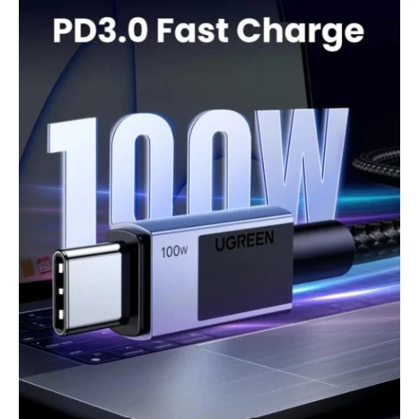 UGREEN USB-C to USB-C PD Fast Charging Cable - 2 Meter / 100W / Space Gray