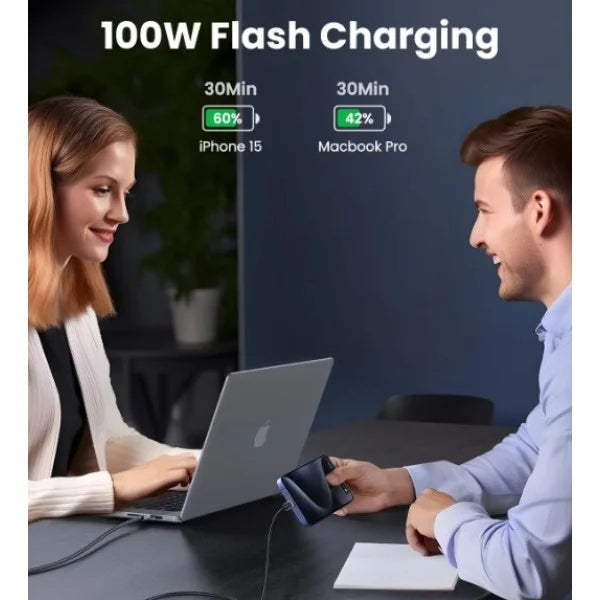 UGREEN USB-C to USB-C PD Fast Charging Cable - 2 Meter / 100W / Space Gray