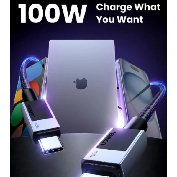 UGREEN USB-C to USB-C PD Fast Charging Cable - 2 Meter / 100W / Space Gray