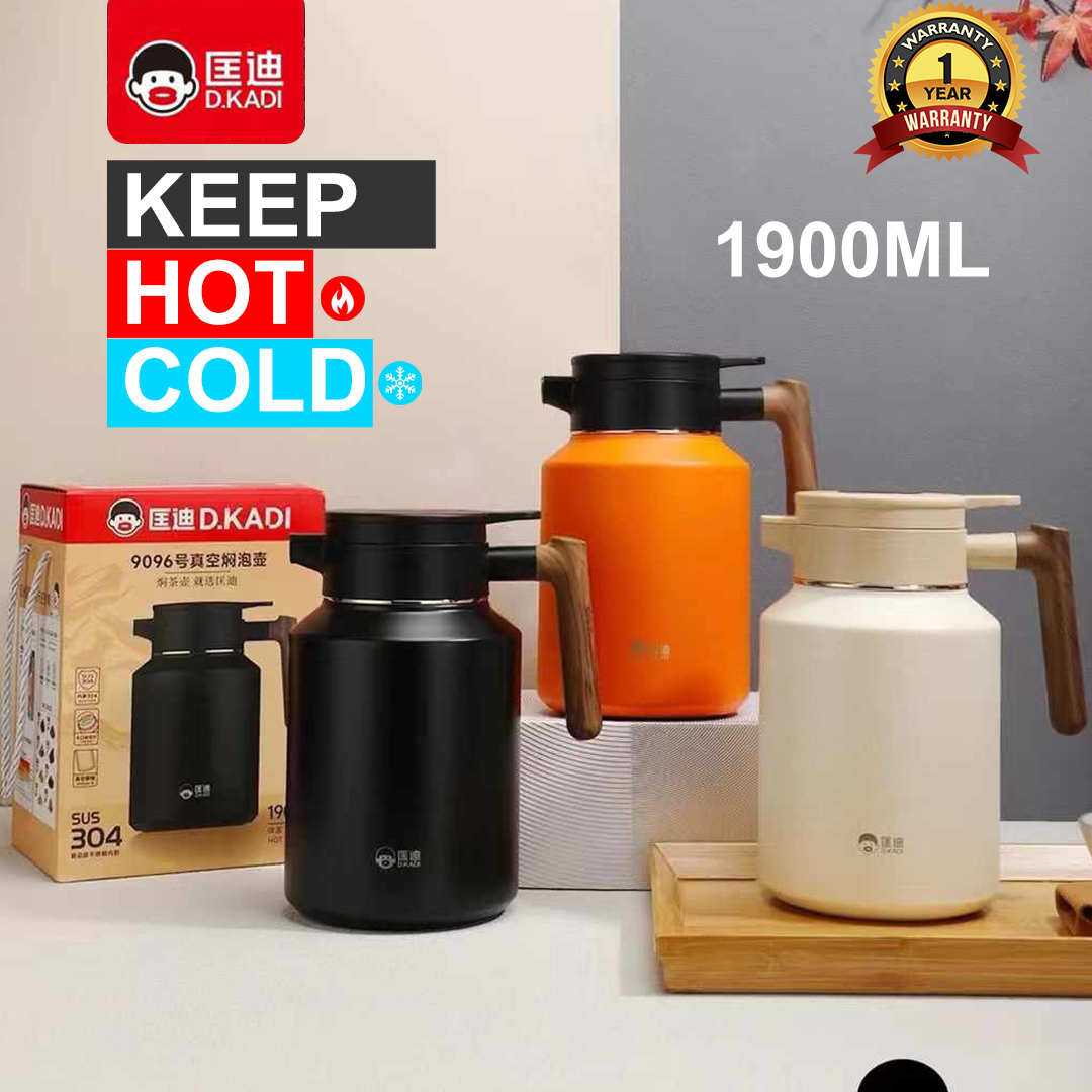 D.kadi Vacuum Bottle-1.9L - Black