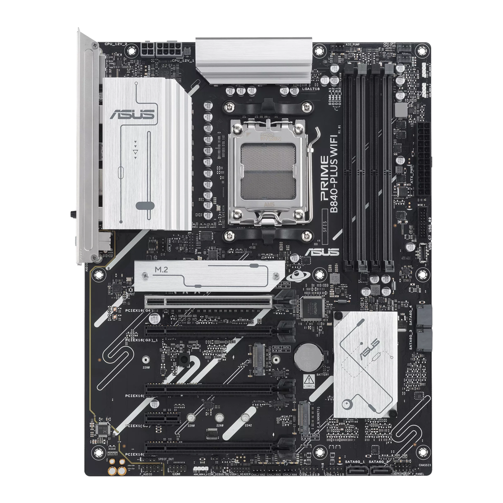 ASUS PRIME B840-PLUS Motherboard - DDR5 / Wi-Fi / Ethernet / USB - Black