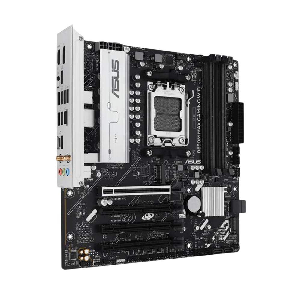 ASUS B850M MAX GAMING WIFI Motherboard - DDR5 / HDMI / DisplayPort / Ethernet / USB - Black