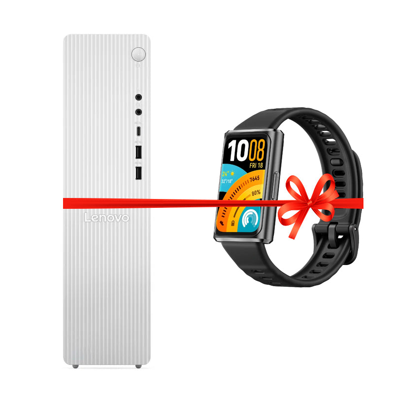 Lenovo IdeaCentre SFF - i3 / 8GB / 512GB (NVMe M.2 SSD) / Win 11 Pro / English/Arabic / Cloud Grey - Desktop - With Huawei Band 11 Pro Watch FREE