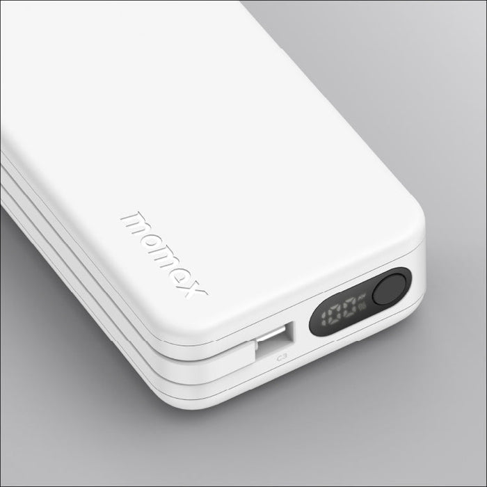 MOMAX Vital+ Power Bank - 10000mAh / 30W / USB-C / White