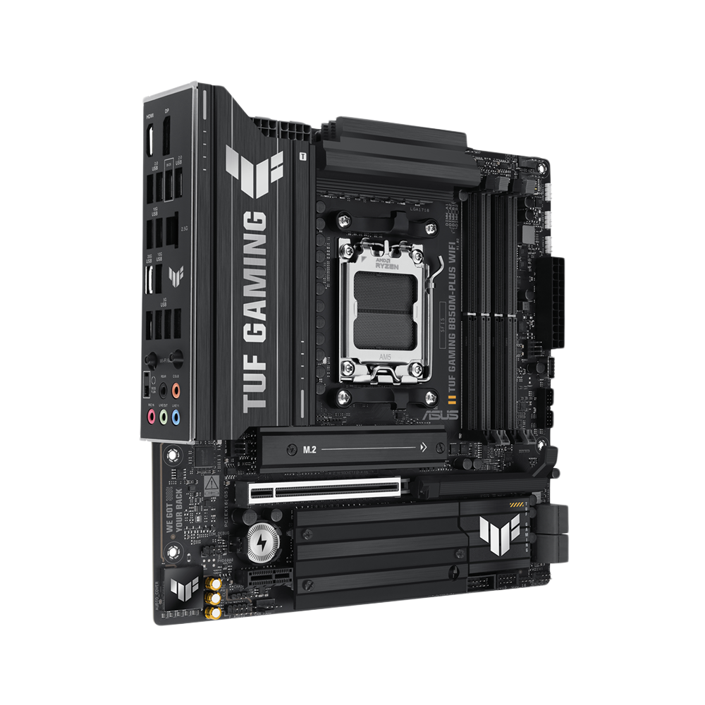 ASUS TUF B850M PLUS Gaming Motherboard - DDR5 / Wi-Fi / HDMI / DisplayPort / Ethernet / USB - Black