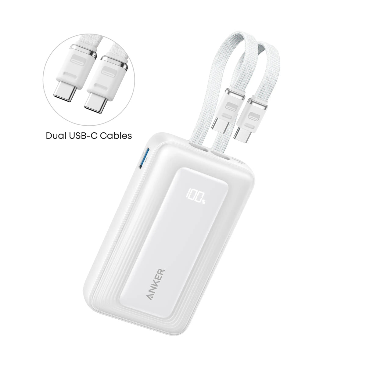 Anker Zolo Power Bank with Built-in USB-C - 10000 mAh / 35W / White