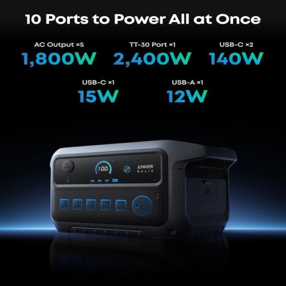 Anker SOLIX C2000 Gen 2 Portable Power Station - 2400W / 2048Wh - Black