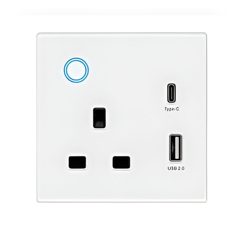 Gopeta Wi-Fi UK Single Socket  - 13A / USB-A / USB-C / White