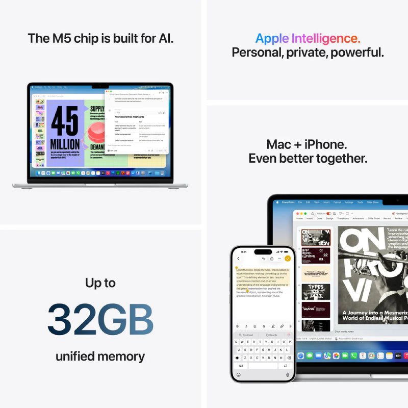 Apple MacBook Air - 13.6" / M5 / 10-Core CPU / 10-Core GPU / 16GB RAM / 512GB SSD / Arb/Eng / Starlight / 1YW