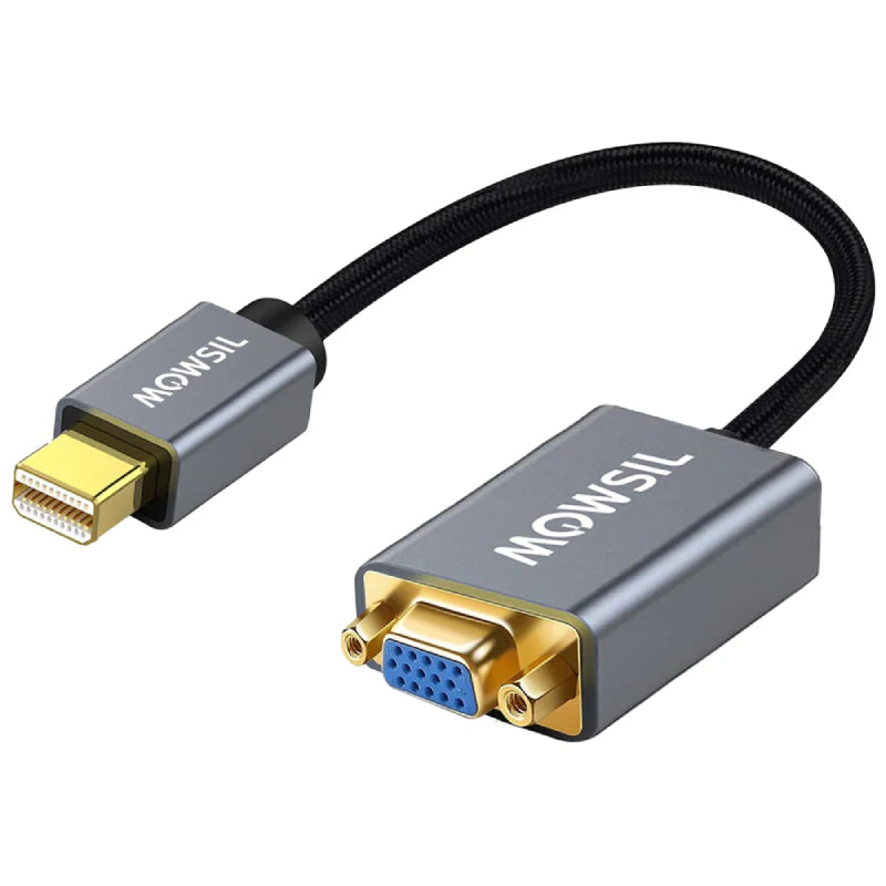 Mowsil Mini DisplayPort to VGA Adapter - 1080p@60Hz / Silver